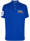 Polo Ralph Lauren Triple-pony Embroidered Polo Shirt In Blue