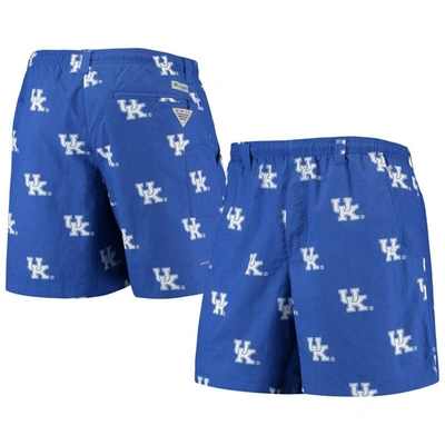 Columbia Pfg Royal Kentucky Wildcats Backcast Ii 6" Omni-shade Hybrid Shorts