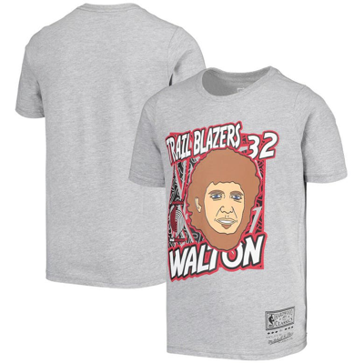 Mitchell & Ness Kids' Youth  Bill Walton Gray Portland Trail Blazers Hardwood Classics King Of The Court Pl