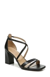 Naturalizer Tiff Block Heel Sandal In Black Leather