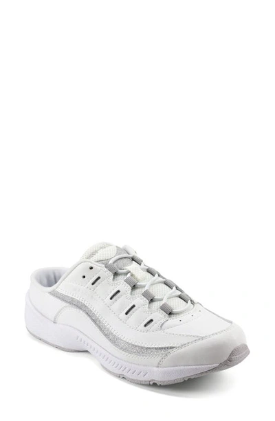 Easy Spirit Romy Mule Sneaker In White/ Light Silver
