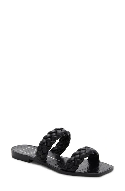 Dolce Vita Women's Indy Braided Flat Sandals Women's Shoes In Black Steel