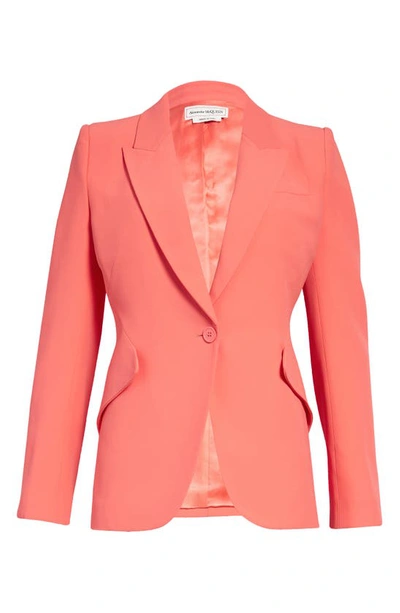 Alexander Mcqueen Leaf Crepe Jacket In Coral