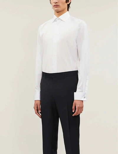 Eton Mens White Slim-fit French-cuff Cotton-twill Shirt