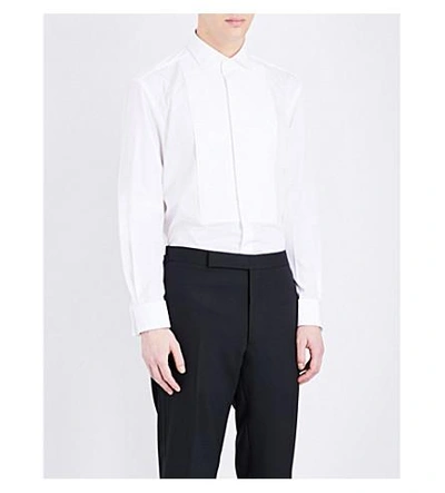 Ralph Lauren Regular-fit Pleated Bib Cotton Shirt In White