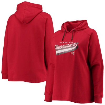 Fanatics Branded Red Tampa Bay Buccaneers Plus Size First Contact Raglan Pullover Hoodie