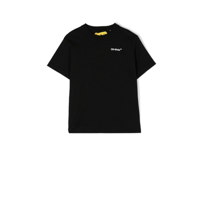 Off-white Kids' Chest Logo-print Detail T-shirt In Black