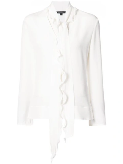 Derek Lam Silk Scarf Tie Blouse In White