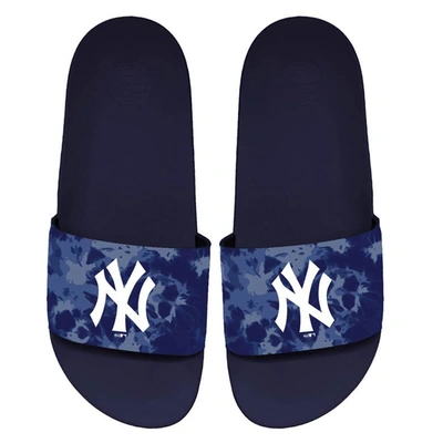 Islide Unisex  New York Yankees Acid Wash Motto Slide Sandals In Navy