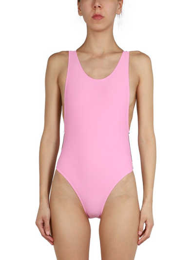 Chiara Ferragni Logomania Band One Piece Swimsuit In Pink