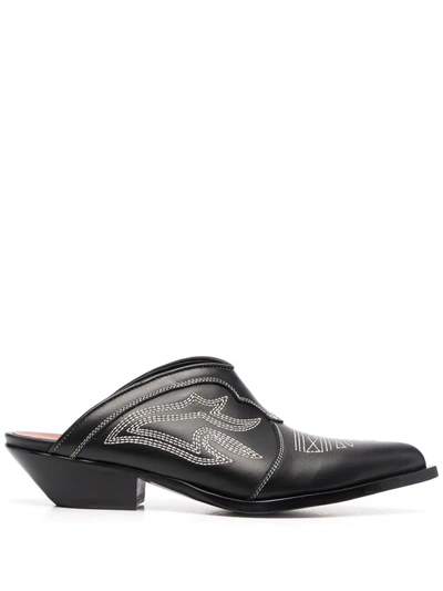 Sonora Tulum Leather Texan Mule - Atterley In Black