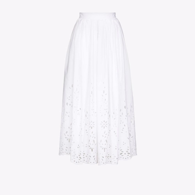 Chloé Broderie Anglaise Cotton-poplin Long Skirt - Atterley In New