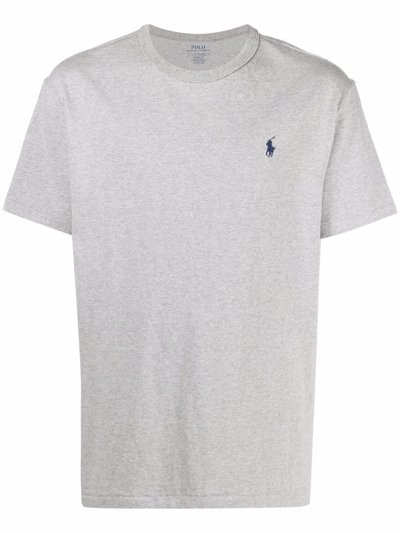 Polo Ralph Lauren Embroidered Logo T-shirt In Grey