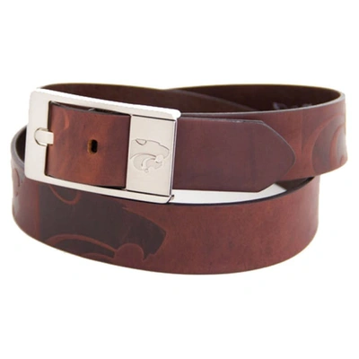 Eagles Wings Kansas State Wildcats Brandish Leather Belt In Brown