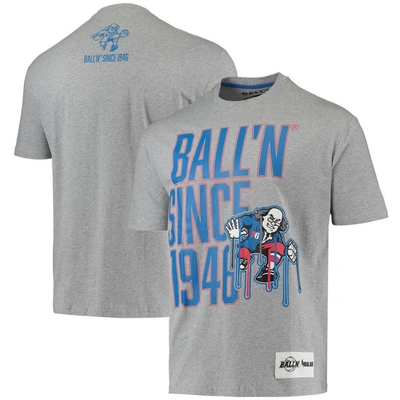 Ball-n Ball'n Heathered Grey Philadelphia 76ers Since 1946 T-shirt In Heather Grey