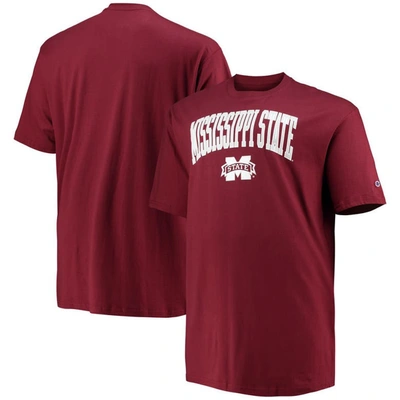 Champion Men's  Maroon Mississippi State Bulldogs Big And Tall Arch Over Wordmark T-shirt