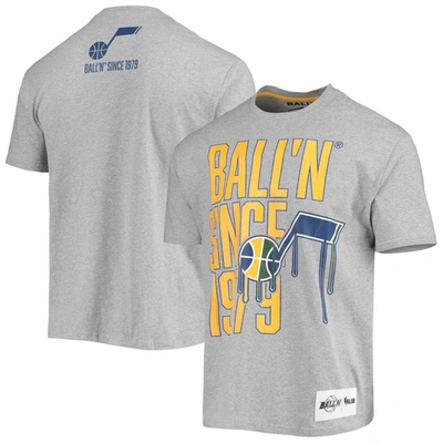 Ball-n Ball'n Heathered Grey Utah Jazz Since 1979 T-shirt In Heather Grey