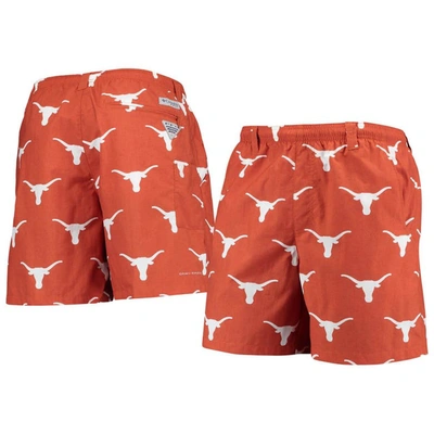 Columbia Texas Orange Texas Longhorns Pfg Backcast Ii Omni-shade Hybrid Shorts In Burnt Orange