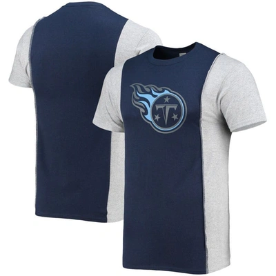 Refried Apparel Navy/heathered Gray Tennessee Titans Sustainable Split T-shirt