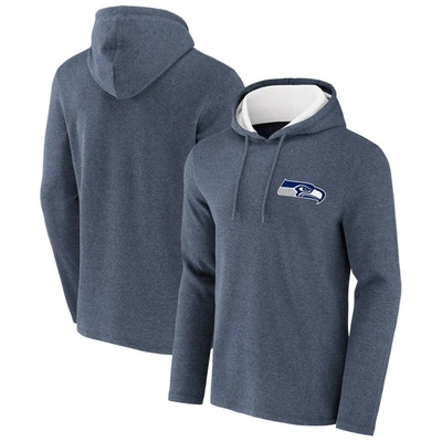 Nfl X Darius Rucker Collection By Fanatics Heathered College Navy Seattle Seahawks Waffle Knit Pullo In Heather Navy