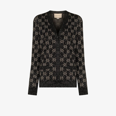 Gucci - Gg Cardigan In Intarsia Mesh - Atterley In Black