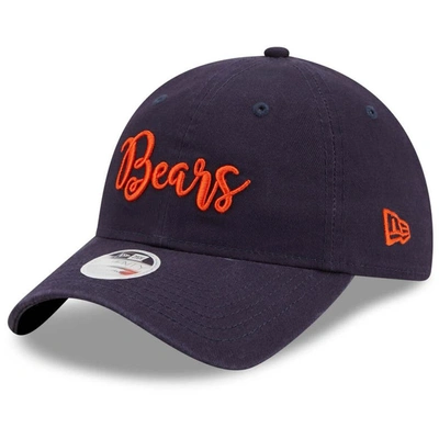 New Era Women's Navy Chicago Bears Script 9twenty Adjustable Hat