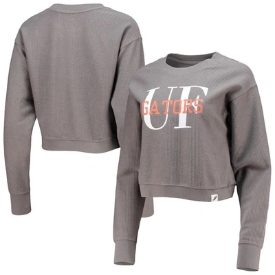 League Collegiate Wear Graphite Florida Gators Classic Corded Timber Crop Pullover Sweatshirt