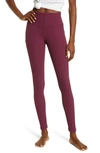 Zella Live In Rib Pocket High Waist Leggings In Purple Nectar