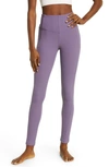 Zella Live In Rib Pocket High Waist Leggings In Purple Mulled