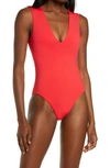 Seafolly Cutout Recycled Polyester One-piece Swimsuit In Chilli Red