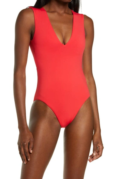 Seafolly Cutout Recycled Polyester One-piece Swimsuit In Chilli Red