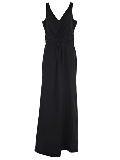 Armani Collezioni Sleeveless Long Dress In Black Black