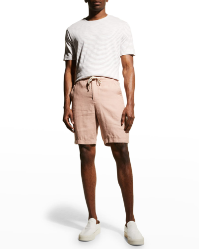 Vince Beige Lightweight Hemp Shorts In Dusty Mauve