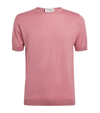 John Smedley Fine-knit Short-sleeve T-shirt In Moorland Pink