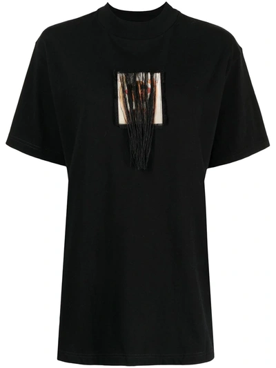 Song For The Mute Tasselled Graphic-print T-shirt In Black