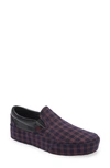 Vans Classic Plaid Platform Slip-on In Plaid Black/ Red