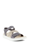 Ecco Flowt 2 Band Sandal In Gravity Metallic