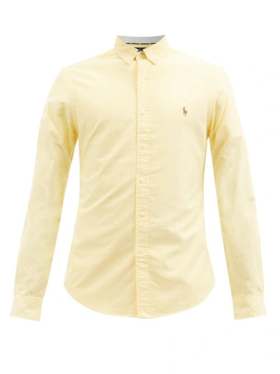 Polo Ralph Lauren Logo-embroidered Cotton-oxford Shirt In Yellow