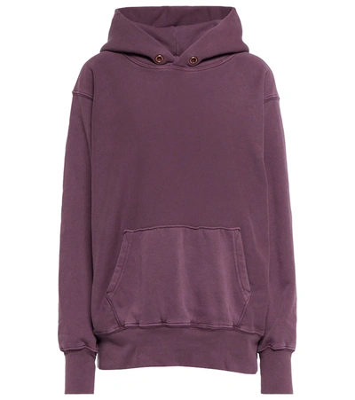 Les Tien Cropped Cotton Hoodie In Purple