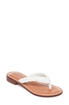 Bernardo Theo Braided Leather Thong Sandals In White