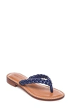 Bernardo Theo Braided Leather Thong Sandals In Blue