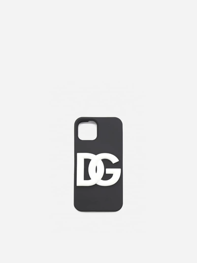 Dolce & Gabbana Rubber Iphone 12 Pro Cover With Dg Logo In Multicolor