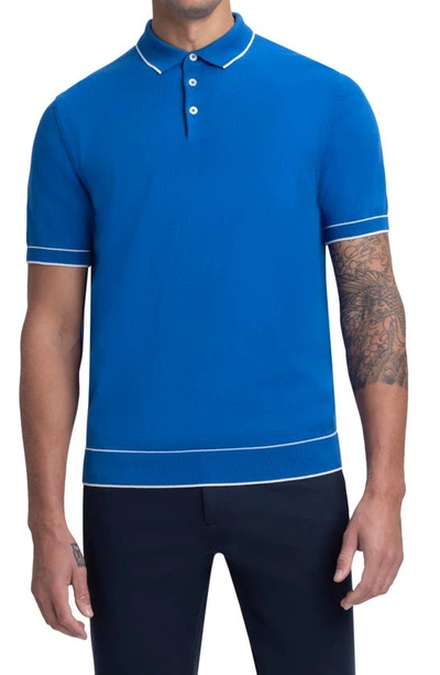 Bugatchi Men's Short-sleeve Tipped Polo Sweater In Classic Blue