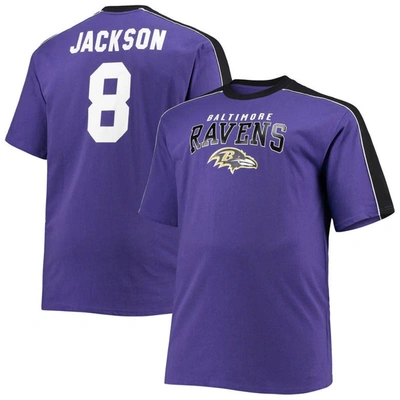 Fanatics Branded Lamar Jackson Purple Baltimore Ravens Big & Tall Sleeve Panel Player Name & Number
