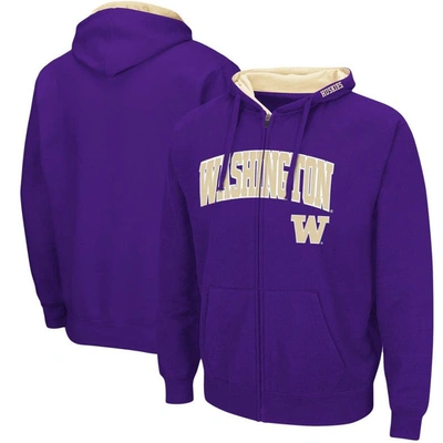 Colosseum Men's  Purple Washington Huskies Arch Logo 3.0 Full-zip Hoodie