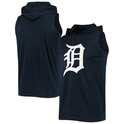 Stitches Navy Detroit Tigers Sleeveless Pullover Hoodie