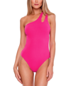 Becca Pucker Up Asymmetrical One-piece Swimsuit Women's Swimsuit In Cosmopolitan
