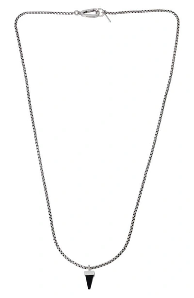 Allsaints Pointed Stone Pendant Necklace In Black