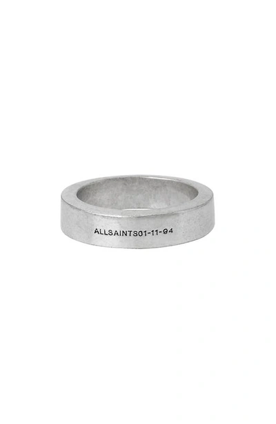 Allsaints Smooth Sterling Silver Ring In Warm Silver