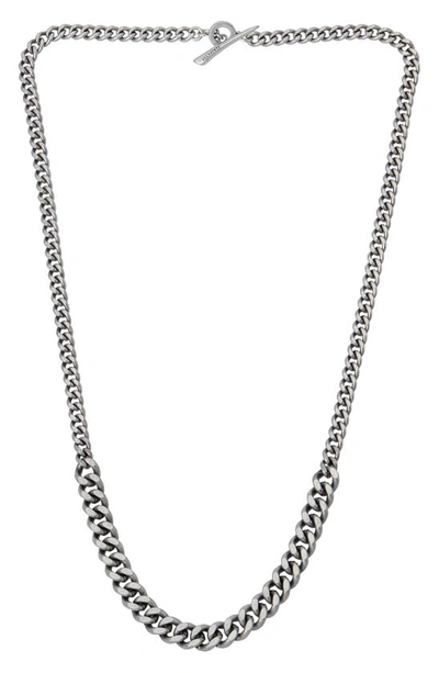 Allsaints Mixed Curb Chain Necklace In Warm Silver